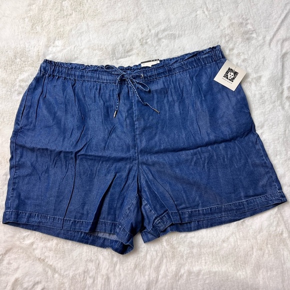 NWT Anne Klein Drawstring Chambray Shorts Size Large - Picture 5 of 13